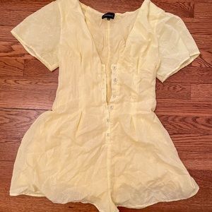 yellow fit n flare romper